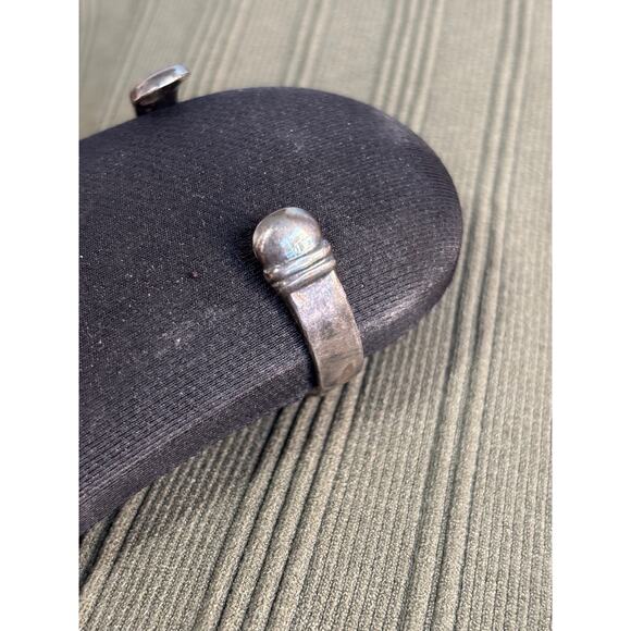 Vintage Until Theres a Cure Made in Italy Silver Awareness Cuff Bracelet - Picture 4 of 11